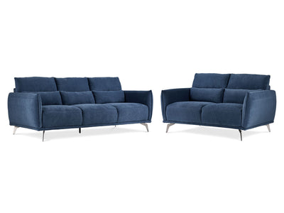 Arie Sofa and Loveseat Set - Blue