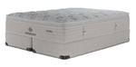 Kingsdown Atmosphere Firm Euro Top Queen Mattress and Split Boxspring Set with quilted top and beige finish.