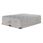 Kingsdown Atmosphere Plush Euro Top Queen mattress and split low profile boxspring set with white tufted top