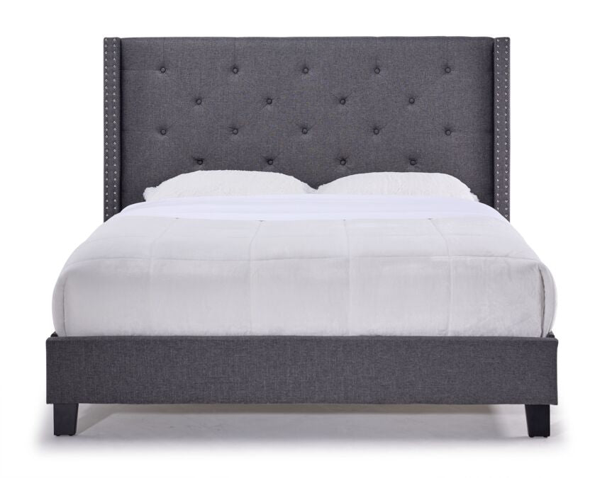Audrey 3 Piece King Bed Dark Grey Leon s