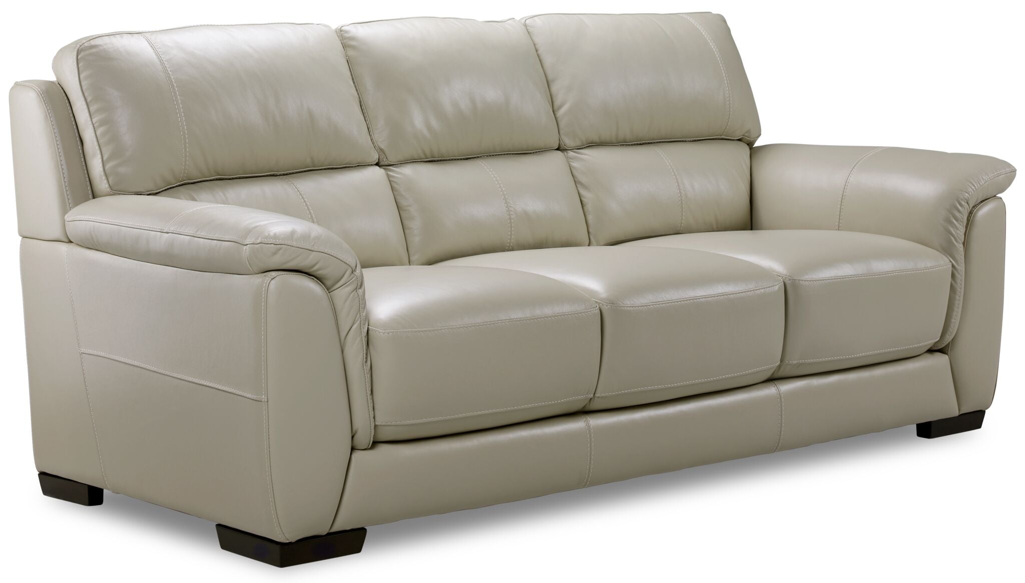 Avalon Leather Sofa - Oyster Grey Cream