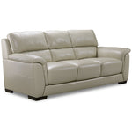 Avalon Leather Sofa, Loveseat and Chair Set - Oyster Grey Cream