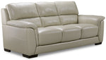 Avalon Leather Sofa and Loveseat Set - Oyster Grey Cream