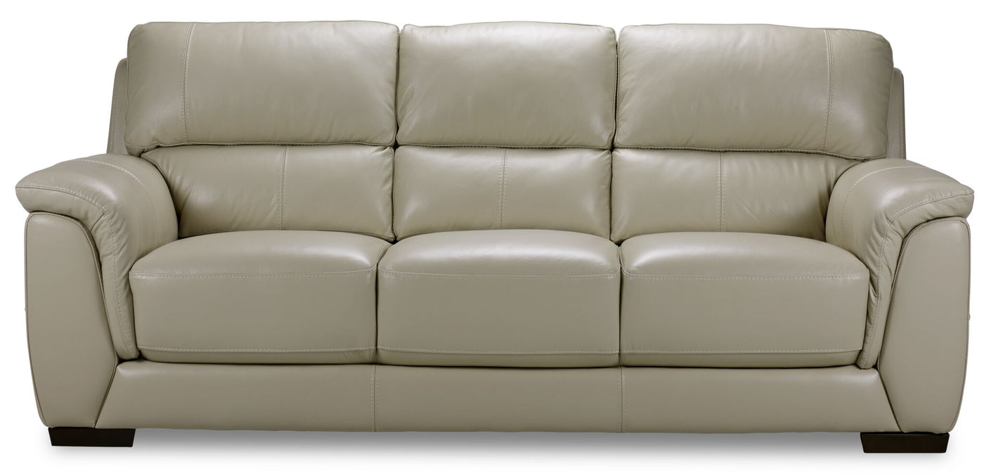 Avalon Leather Sofa - Oyster Grey Cream