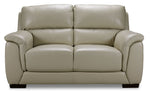 Avalon Leather Loveseat - Oyster Grey Cream