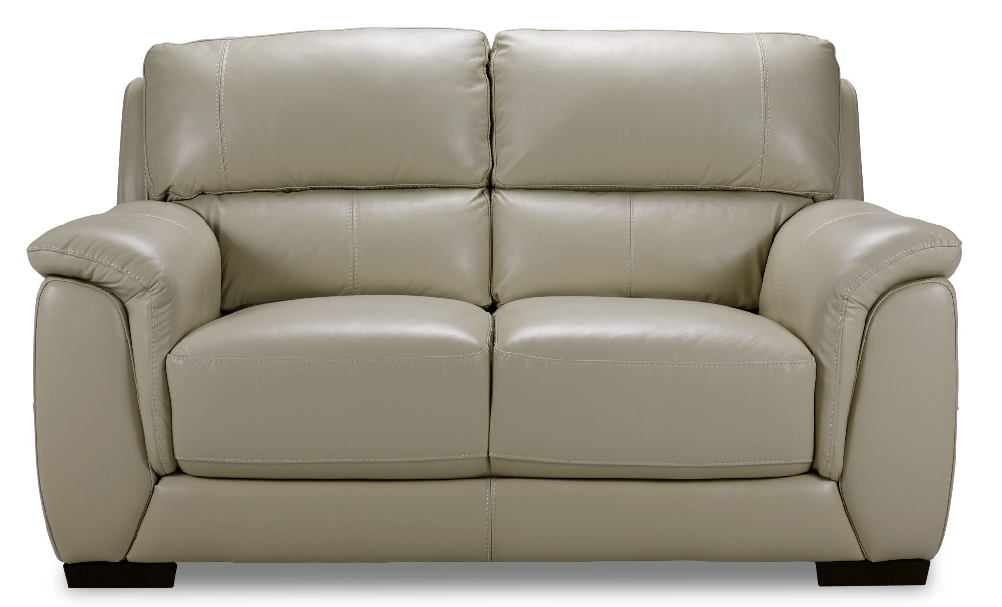 Avalon Leather Loveseat - Oyster Grey Cream