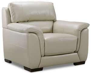 Avalon Leather Chair - Oyster Grey Cream