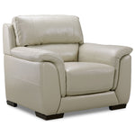 Avalon Leather Sofa and Chair Set - Oyster Grey Cream