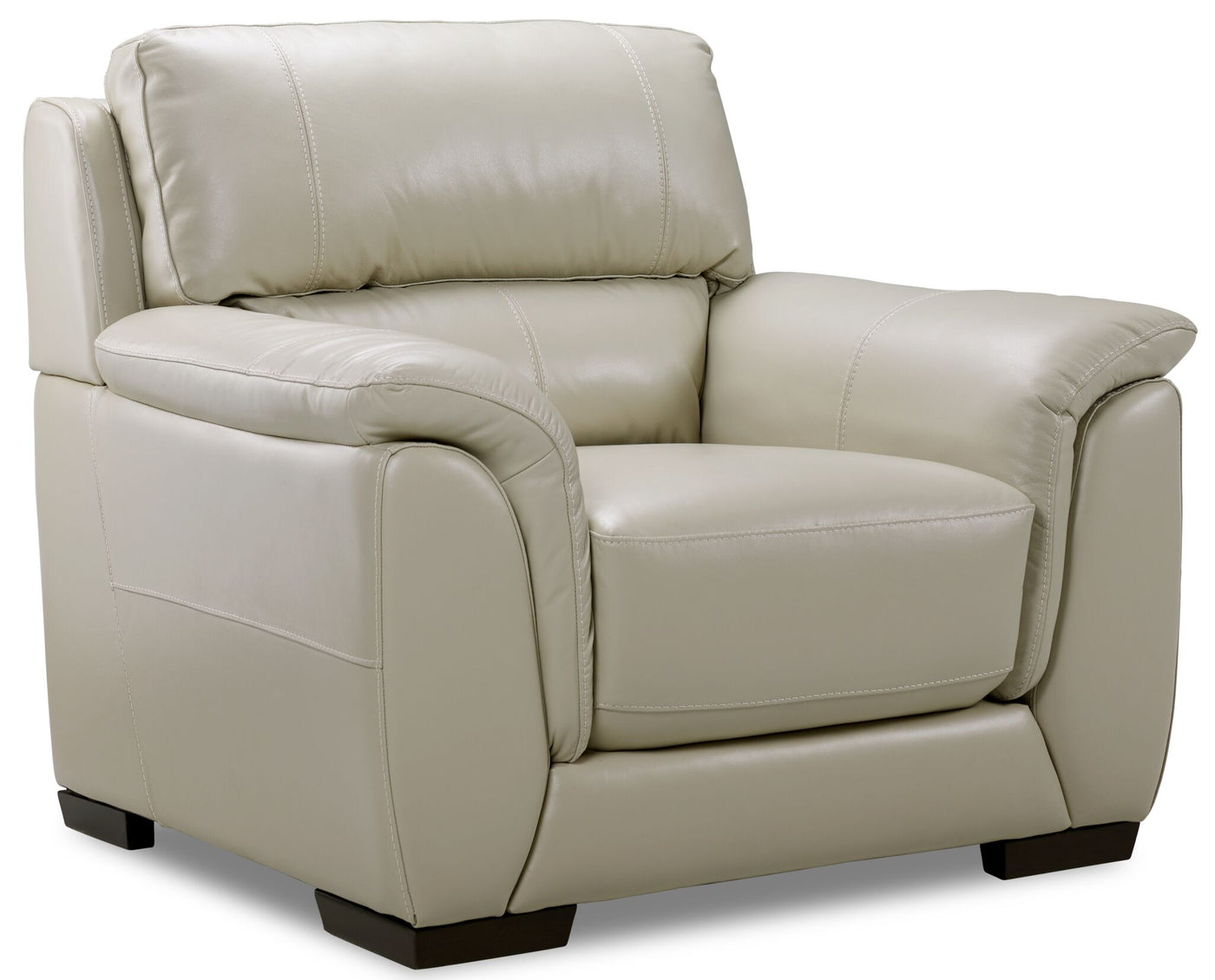 Avalon Leather Sofa and Chair Set - Oyster Grey Cream