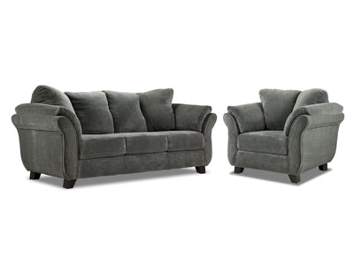 Avery Sofa and Chair Set - Charcoal