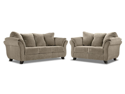 Avery Sofa and Loveseat Set - Toast