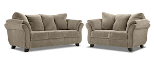 Avery Sofa and Loveseat Set - Toast