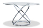 Axis 5-Piece Round Dining Room Set - Glass and Chrome