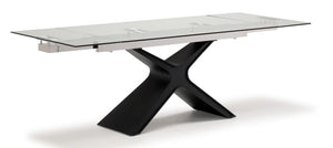 Azura Extendable Dining Table - Glass, Black