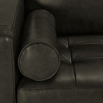 Bari Leather Loveseat - Charcoal