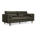 Bari Leather Sofa, Loveseat and Chair Set - Charcoal