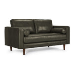 Bari Leather Loveseat - Charcoal