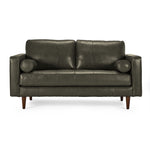 Bari Leather Loveseat - Charcoal