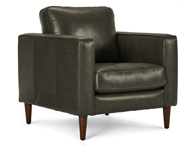 Bari Leather Chair - Charcoal