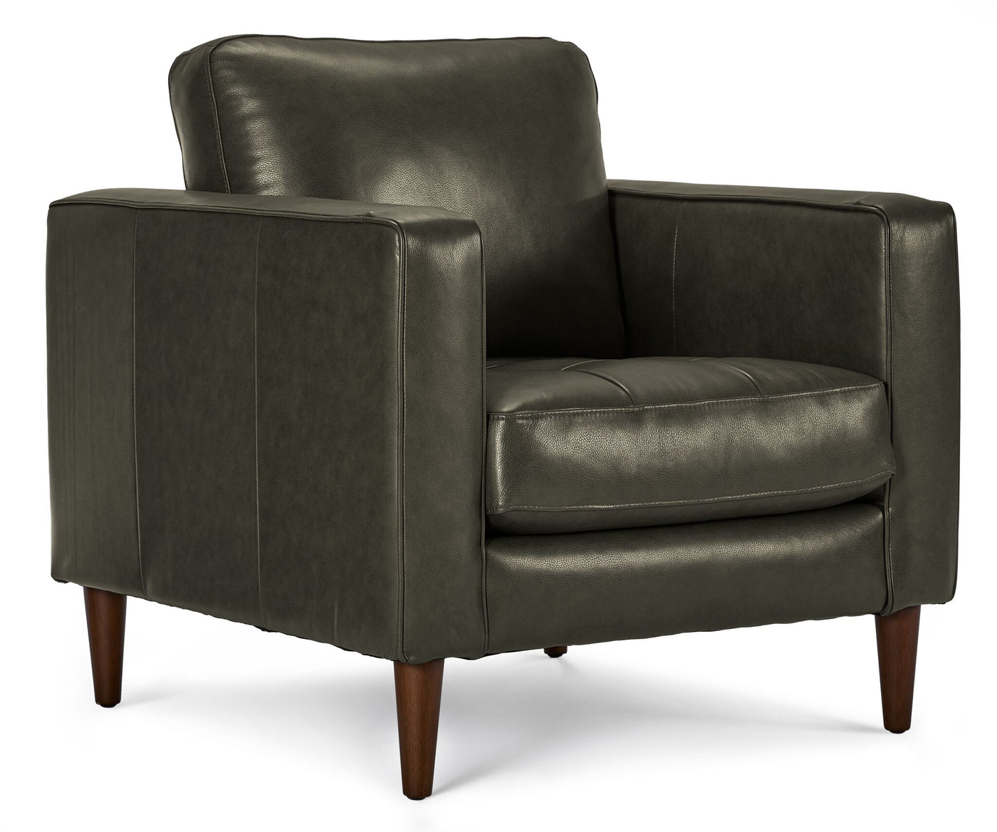 Bari Leather Sofa and Chair Set - Charcoal
