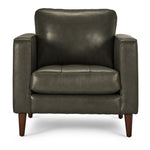 Bari Leather Chair - Charcoal
