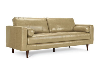 Bari Leather Sofa - Stone