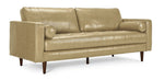 Bari Leather Sofa and Loveseat Set - Stone