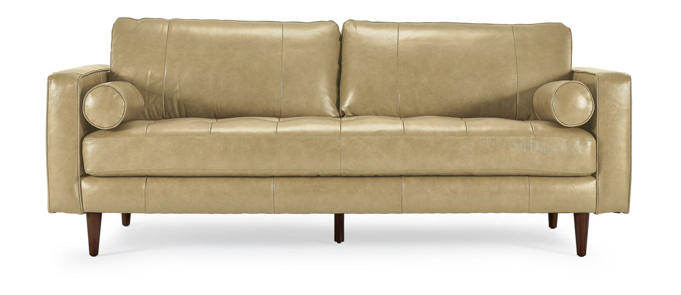 Bari Leather Sofa - Stone