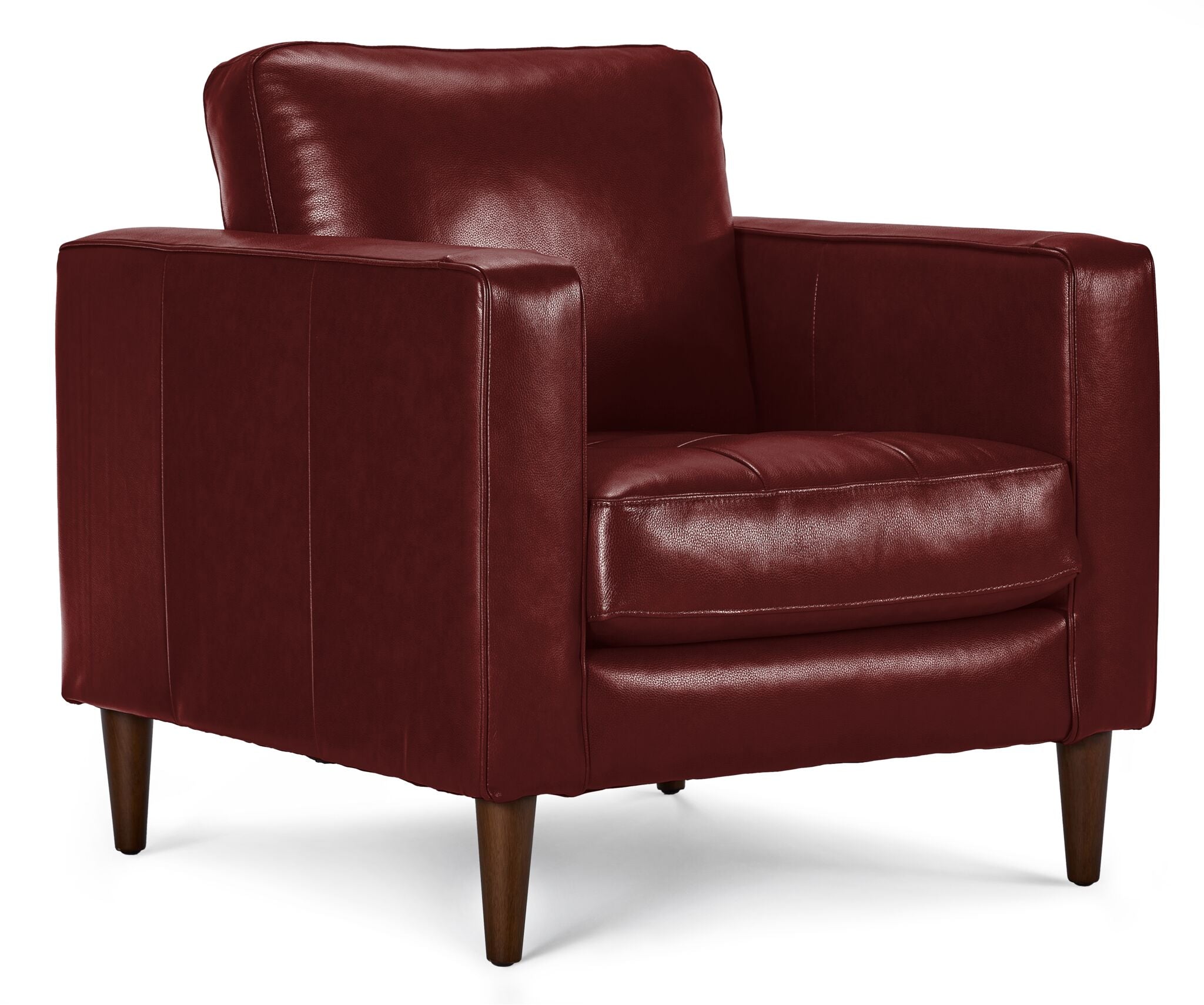 Bari Leather Sofa and Chair Set - Fire