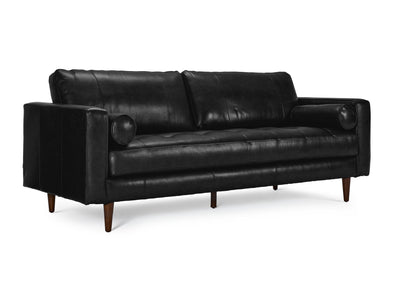 Bari Leather Sofa - Black