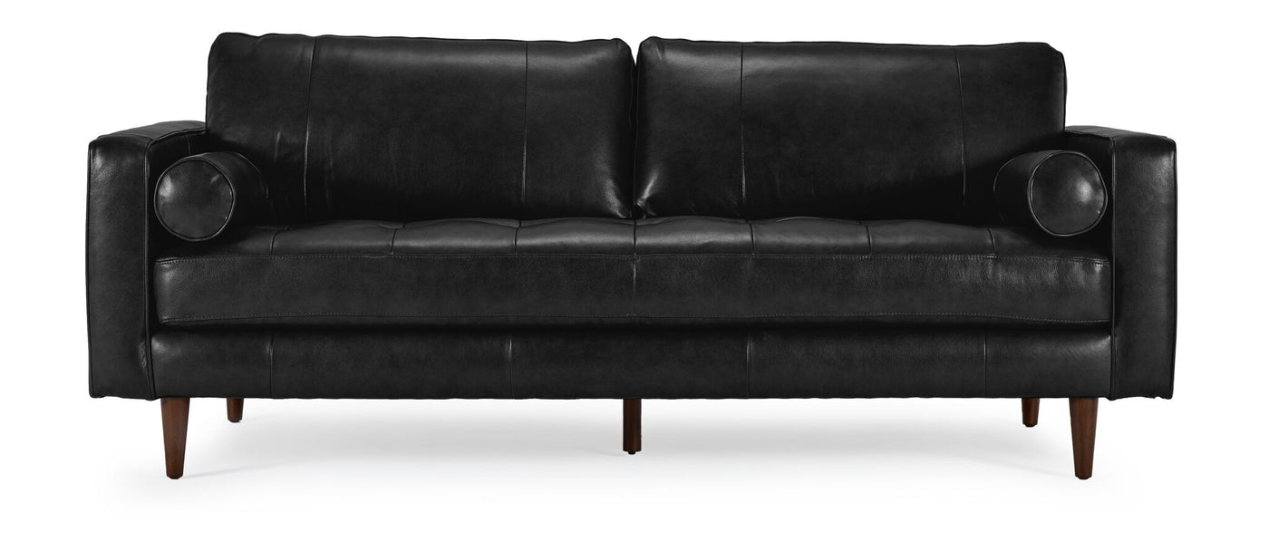 Bari Leather Sofa - Black