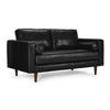 Bari Leather Loveseat - Black