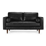 Bari Leather Loveseat - Black