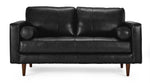 Bari Leather Loveseat - Black