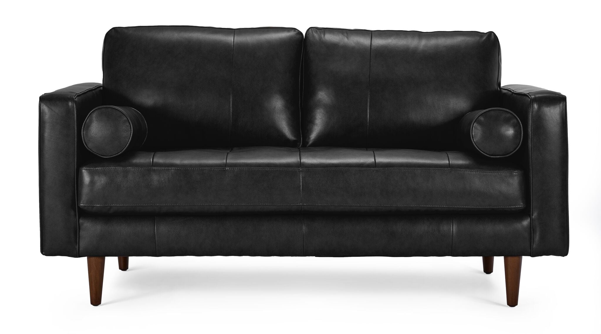 Bari Leather Loveseat - Black