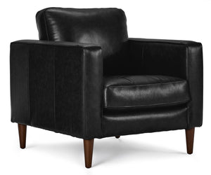 Bari Leather Chair - Black