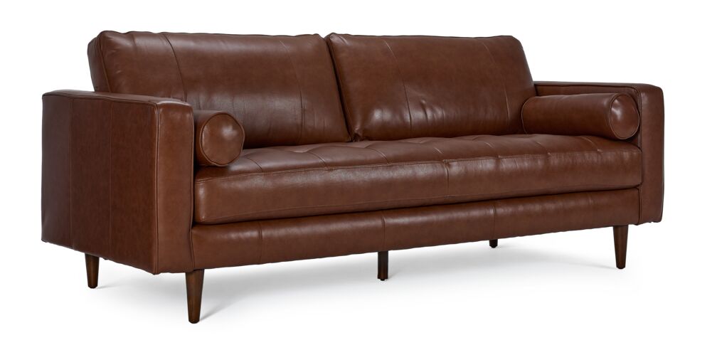 Bari Leather Sofa, Loveseat and Chair Set - Cobblestone