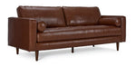 Bari Leather Sofa and Loveseat Set - Cobblestone