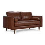 Bari Leather Sofa, Loveseat and Chair Set - Cobblestone
