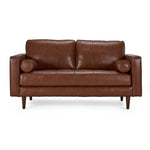Bari Leather Loveseat - Cobblestone