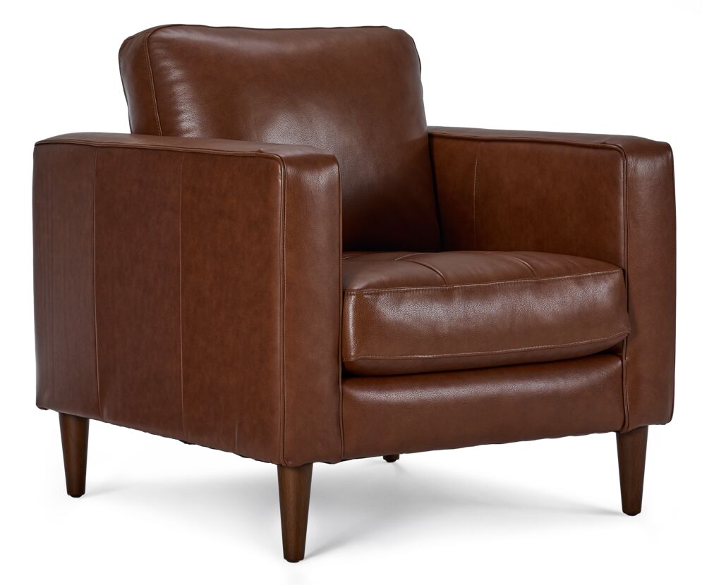 Bari Leather Sofa and Chair Set - Cobblestone