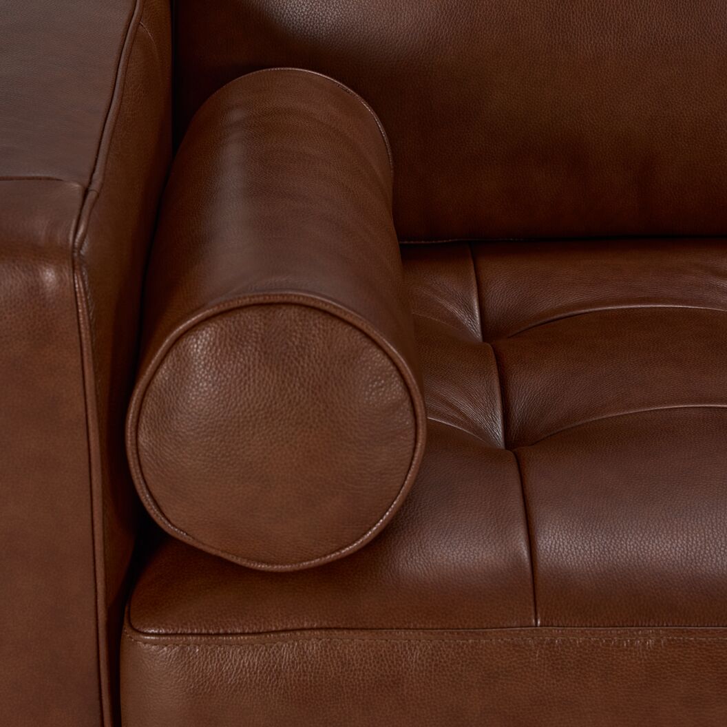 Bari Leather Loveseat - Cobblestone
