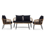 Belize 4 - Piece Outdoor Conversation Set - Beige & Black