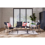 Belize 4 - Piece Outdoor Conversation Set - Beige & Black