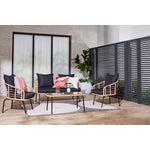 Belize 4 - Piece Outdoor Conversation Set - Beige & Black