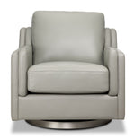 Bella Leather Swivel Chair - Grey