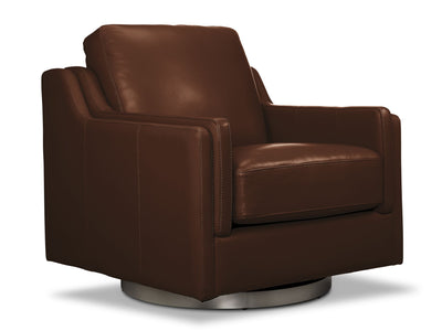 Bella Leather Swivel Chair - Brown