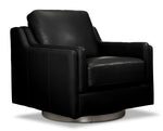 Bella Leather Swivel Chair - Black
