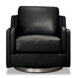 Bella Leather Swivel Chair - Black