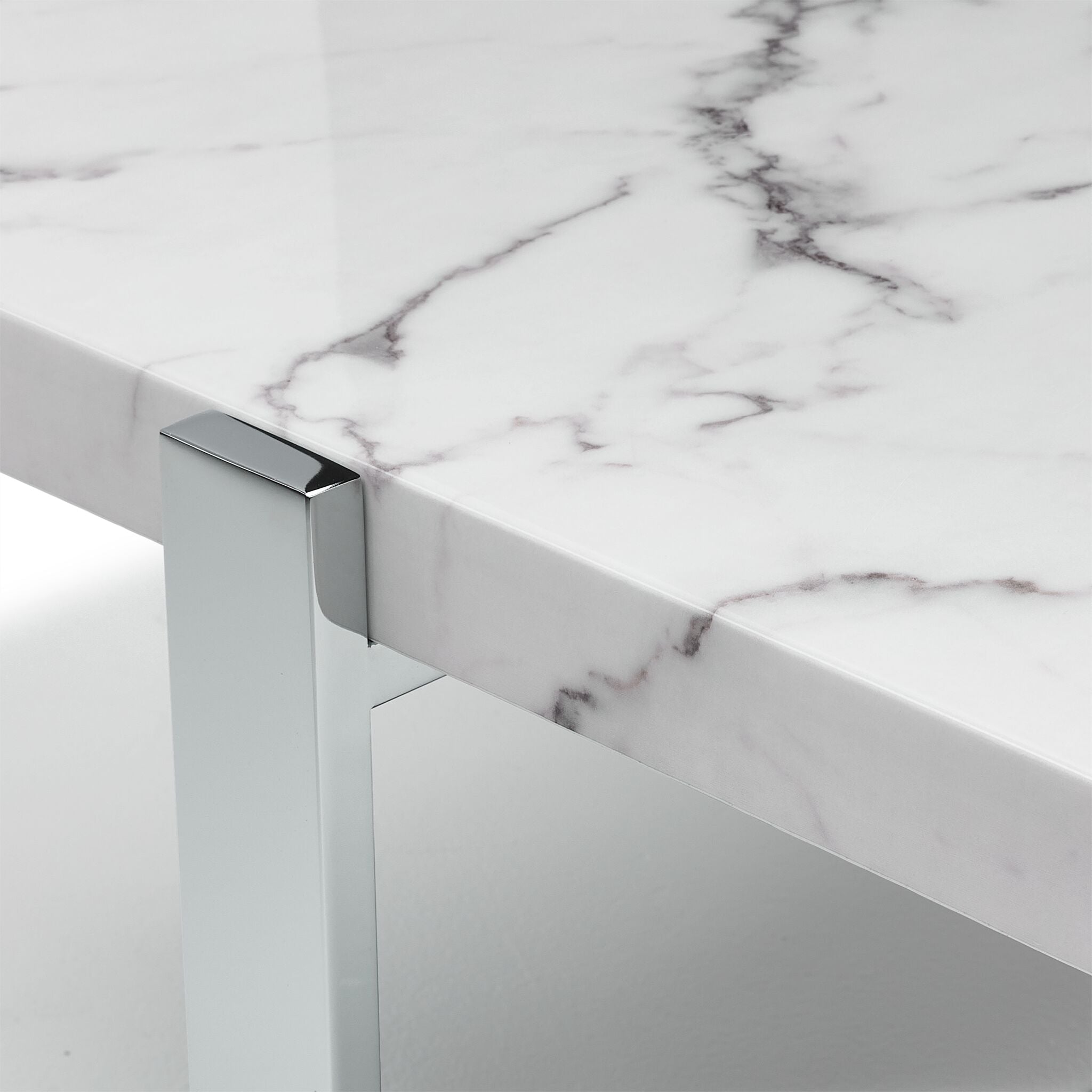 Bellissimo 22.75" End Table - White & Grey